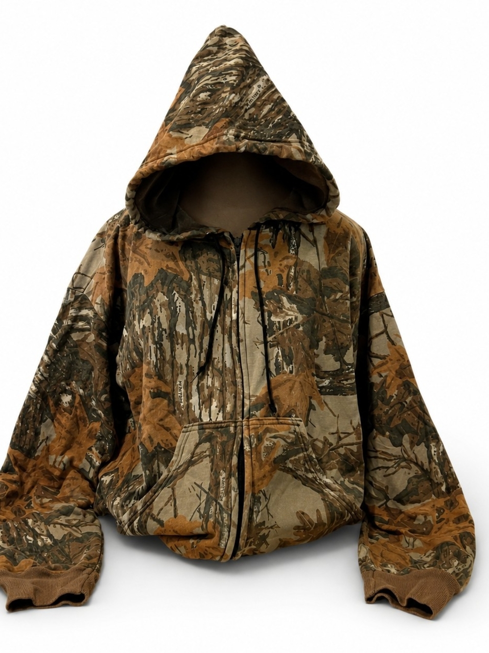 Realtree Camouflage Hooded Zip-Up - Mens Size, Medium.